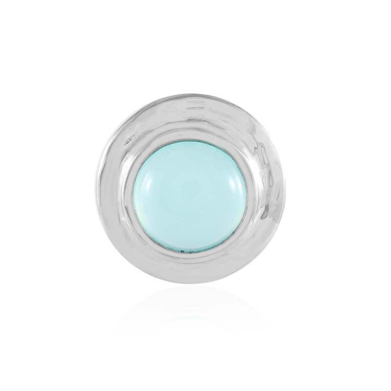 Aqua-Chalzedon-Silberanhänger (MONOSONO COLLECTION)