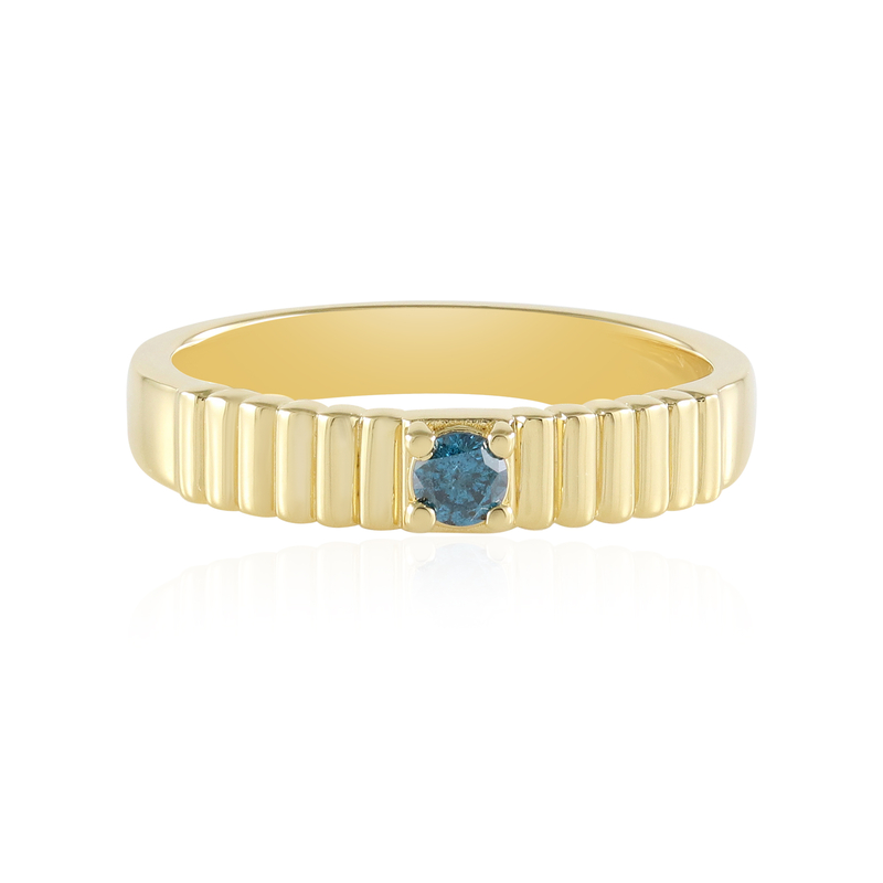 Blauer I2 Brillant-Silberring Blauer I2 Brillant-Silberring