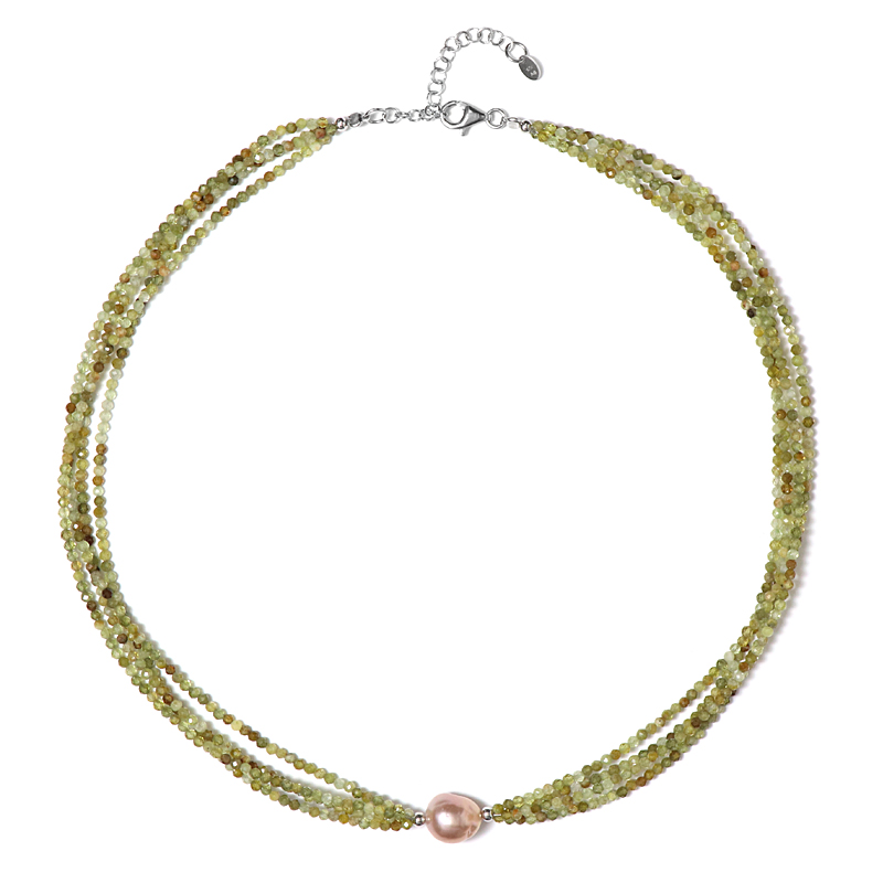 Edelstein-Silberhalskette