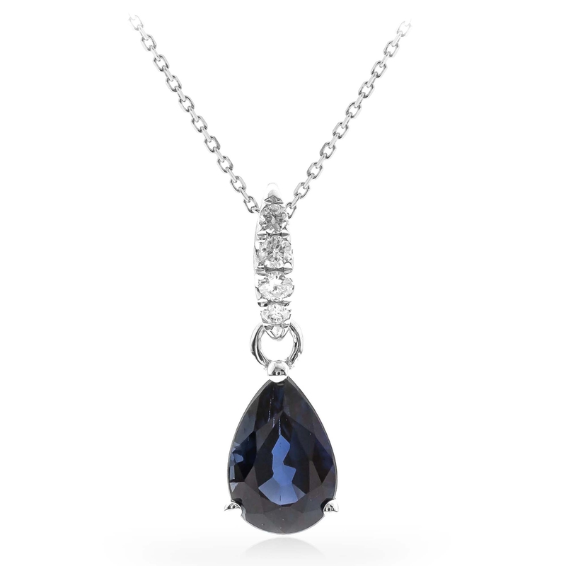Blauer Ceylon-Saphir-Goldhalskette