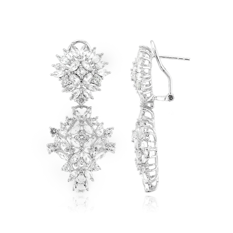 Weißer Topas-Silberohrringe