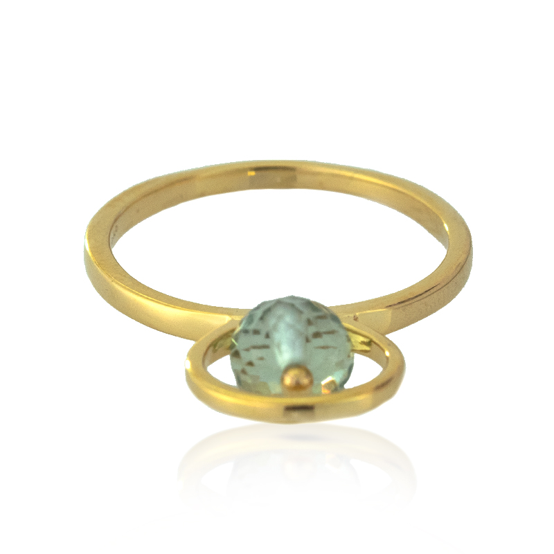 Grüner Amethyst-Silberring Grüner Amethyst-Silberring