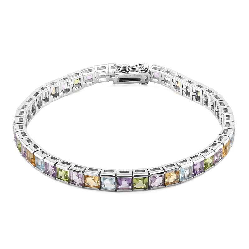 Edelstein-Silberarmband