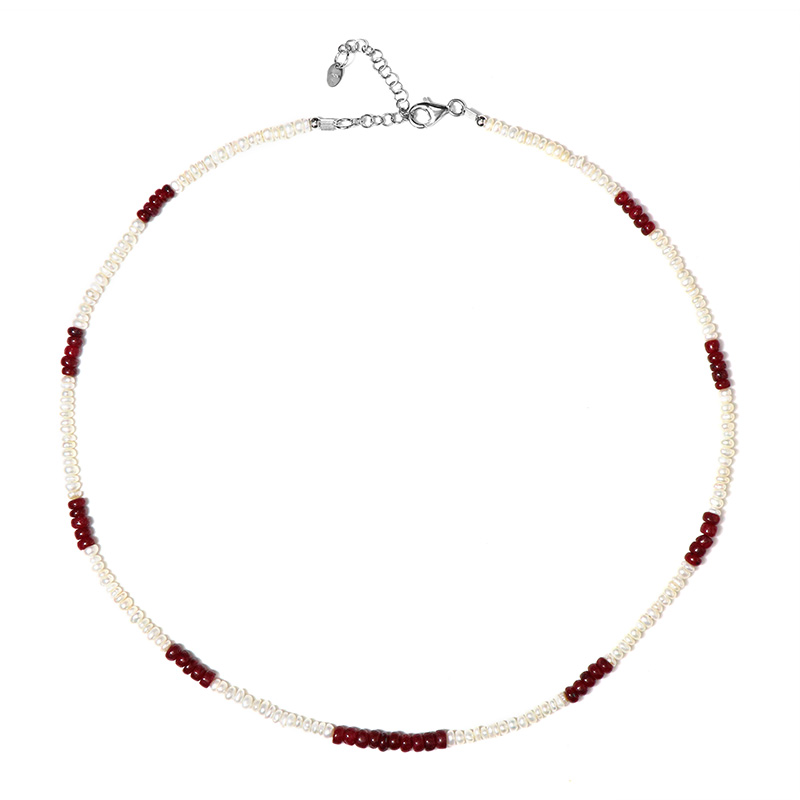 Edelstein-Silberhalskette Edelstein-Silberhalskette