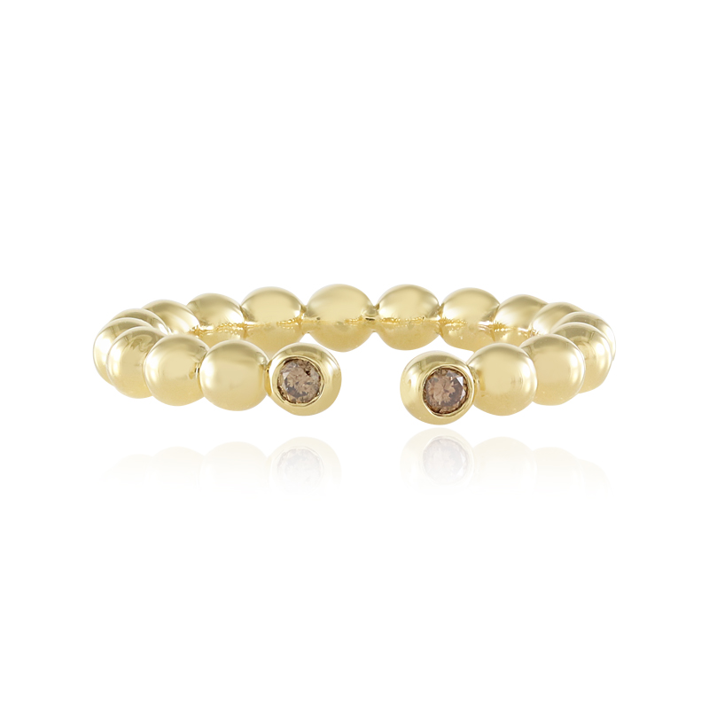 I3 Champagner-Brillant-Silberring