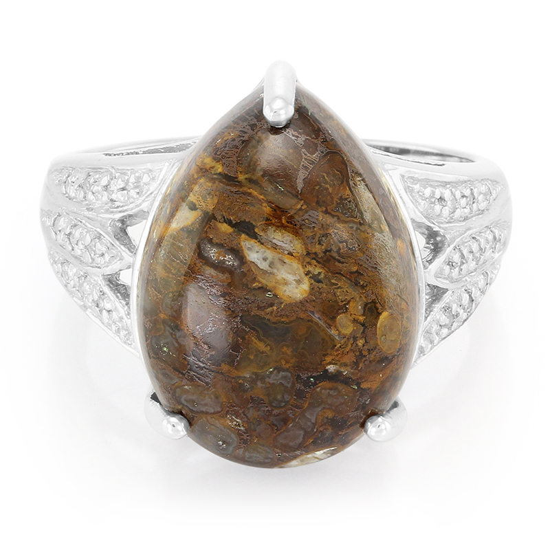 Dinosaurier-Quarz-Silberring