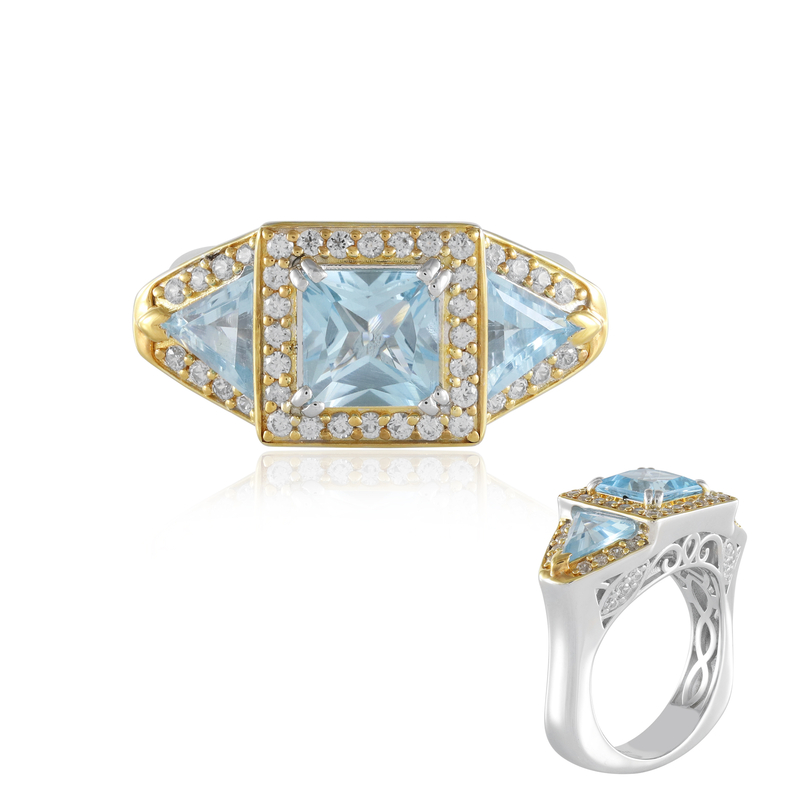 Himmelblauer Topas-Silberring (Dallas Prince Designs)