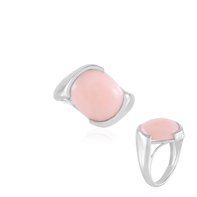 Pinkfarbener Opal-Silberring (de Melo Essence)