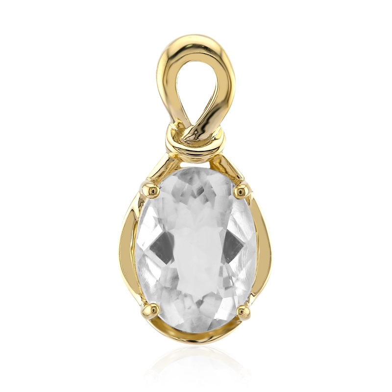 Mexikanischer Hyalith-Opal-Goldanhänger