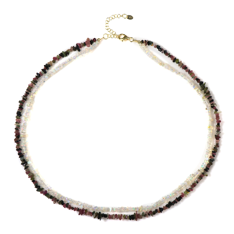 Edelstein-Silberhalskette