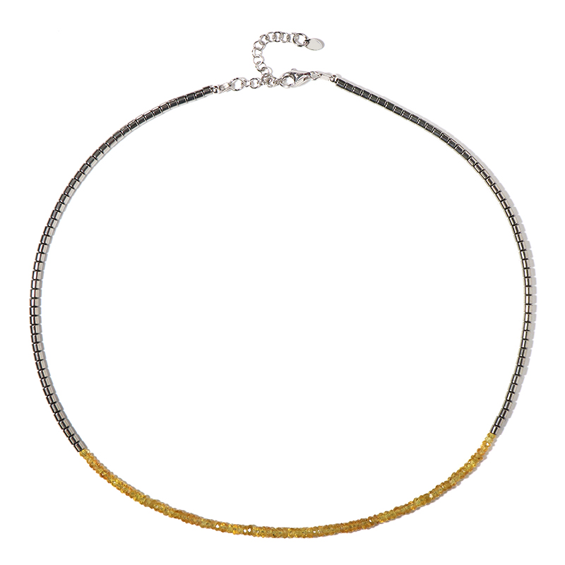 Edelstein-Silberhalskette