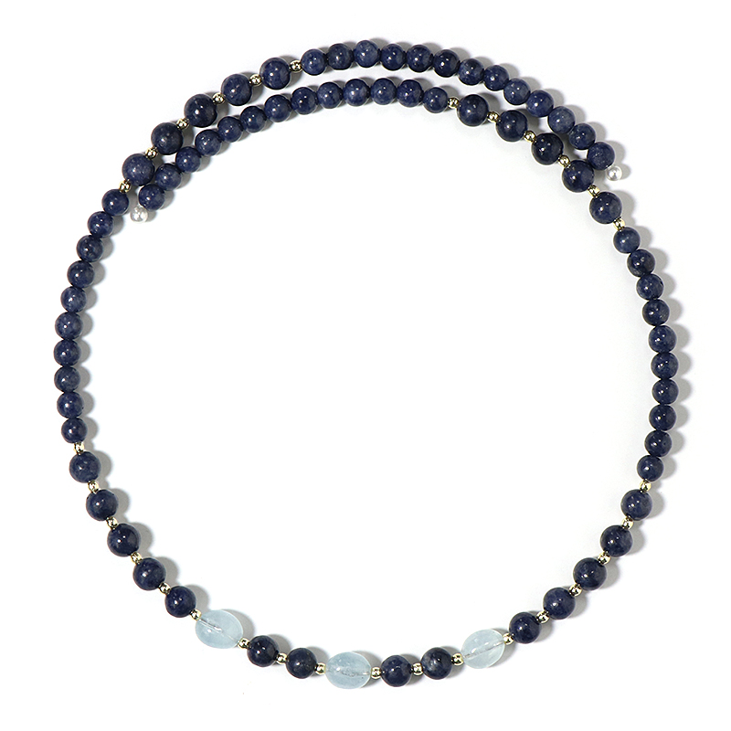 Edelstein-Stahlhalsreif (Riya)