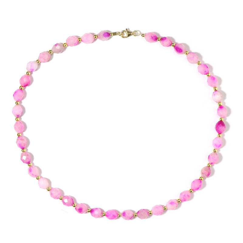 Lilien-Quarz-Silberhalskette