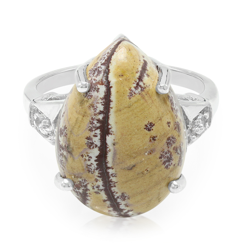 Sonora-Dendriten-Jaspis-Silberring