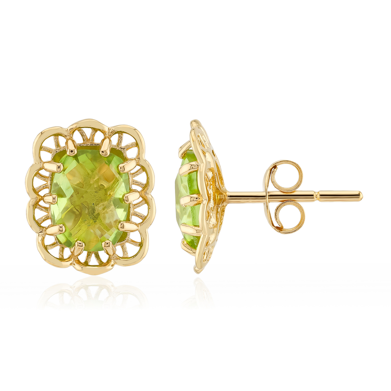 Burmesischer Peridot-Silberohrringe