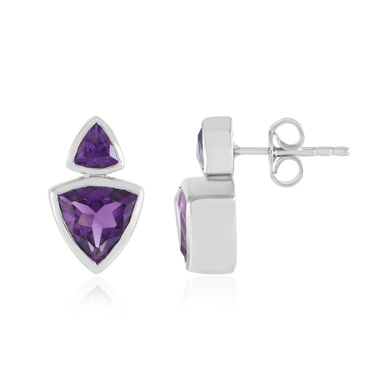 Marokkanischer Amethyst-Silberohrringe