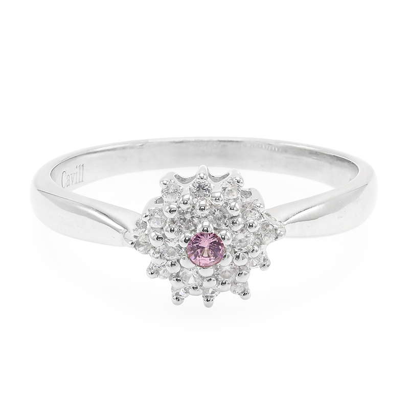 Padparadscha-Saphir-Silberring