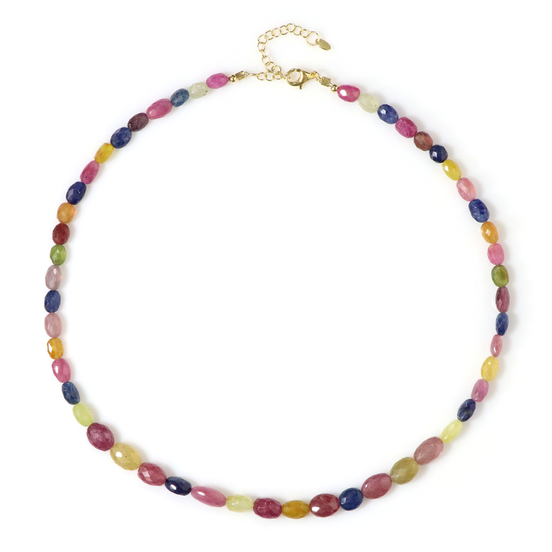 Saphir-Silberhalskette Saphir-Silberhalskette