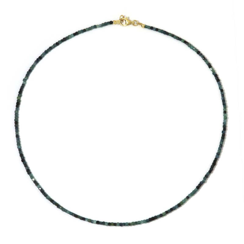 Indigolith-Silberhalskette