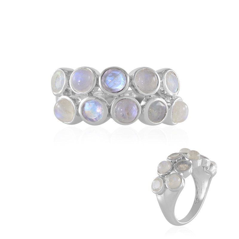 Blauer Mondstein-Silberring (KM by Juwelo)