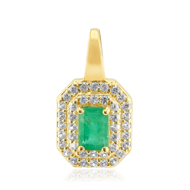 Sambia-Smaragd-Silberanhänger