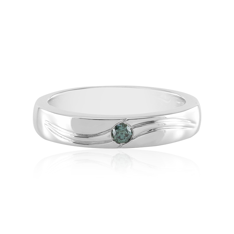 Blauer I2 Brillant-Silberring Blauer I2 Brillant-Silberring