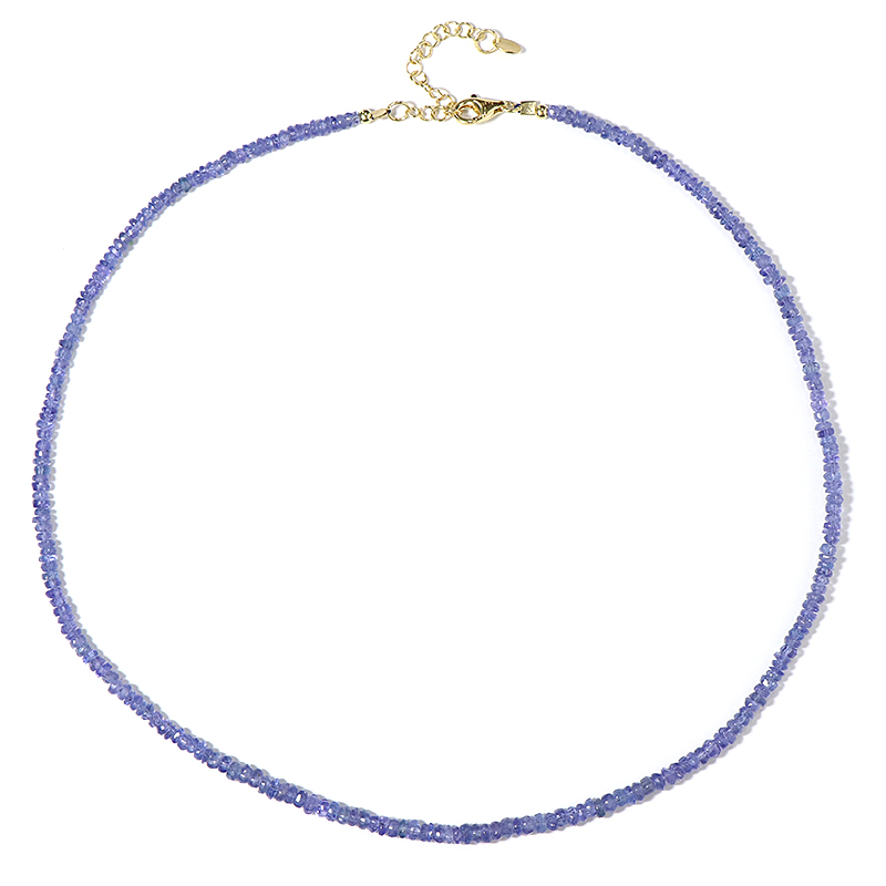 Tansanit-Silberhalskette Tansanit-Silberhalskette