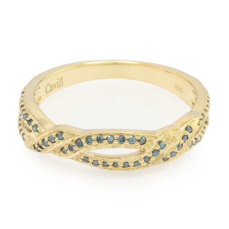 Fancy-Diamant-Silberring