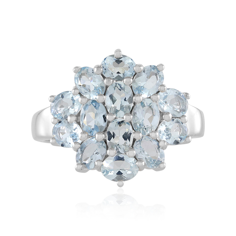 Brasilianischer Aquamarin-Silberring