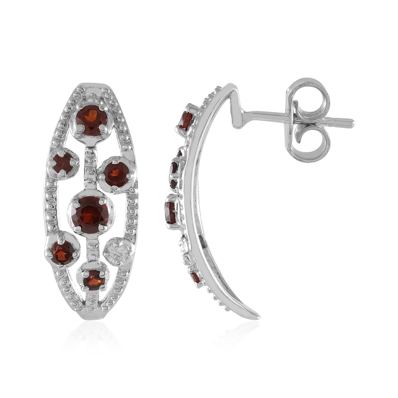 Mosambik-Granat-Silberohrringe Mosambik-Granat-Silberohrringe