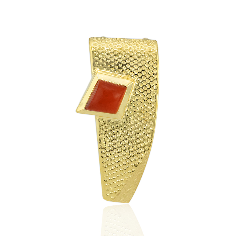 Oranger Chalzedon-Silberanhänger (MONOSONO COLLECTION)