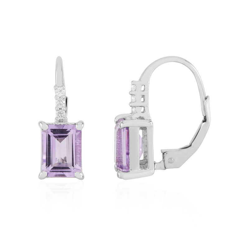 Lavendel-Amethyst-Silberohrringe