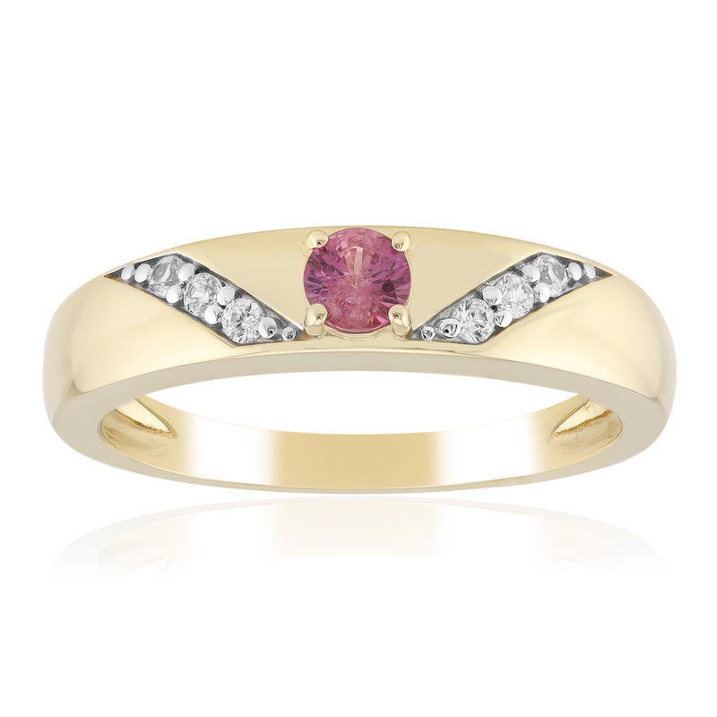 Padparadscha-Saphir-Goldring