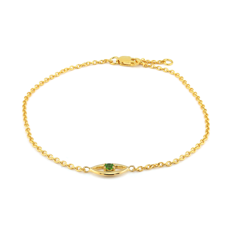 Russischer Diopsid-Silberarmband Russischer Diopsid-Silberarmband