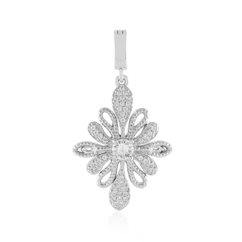 Weißer Saphir-Silberanhänger