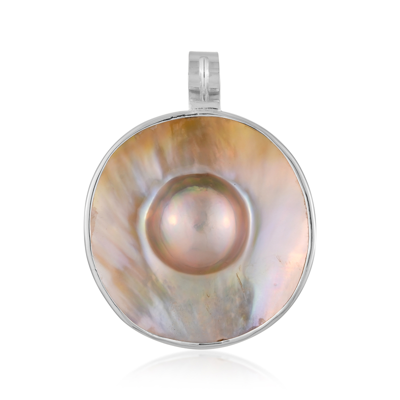 Mabe-Perlen-Silberanhänger (Bali Barong)