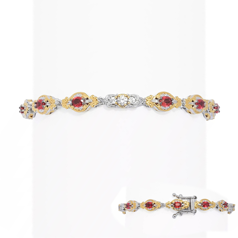Burmesischer Rubin-Silberarmband (Gems en Vogue)