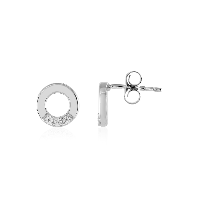 Zirkon-Silberohrringe