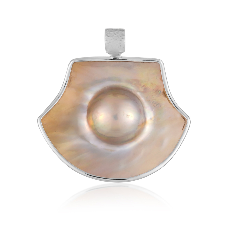 Mabe-Perlen-Silberanhänger (Bali Barong)