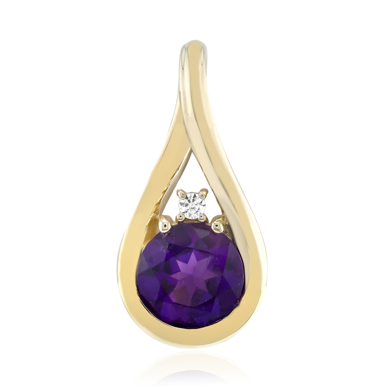 Uruguay-Amethyst-Goldanhänger (de Melo Gold)