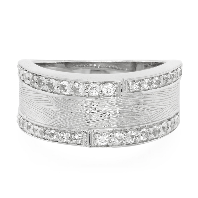 Weißer Topas-Silberring