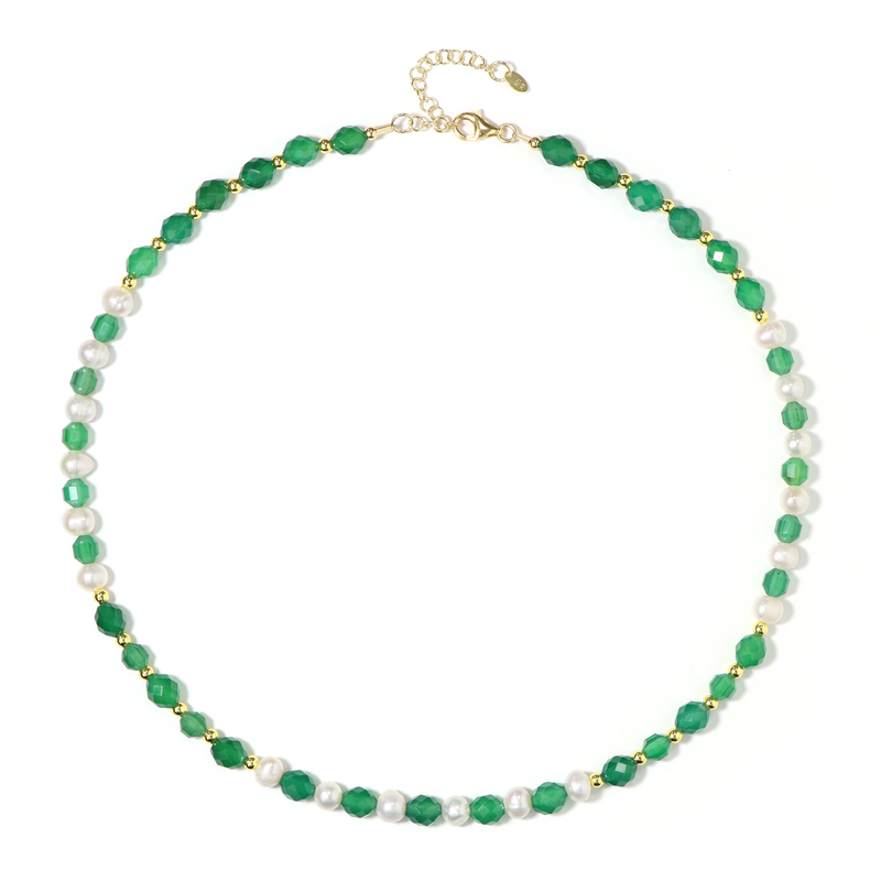 Edelstein-Silberhalskette (Riya)