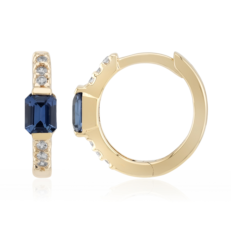 Blauer Ceylon-Saphir-Goldohrringe