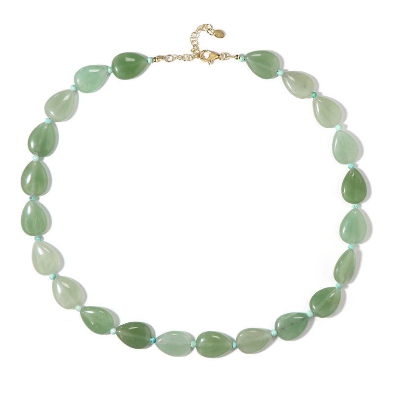 Grüner Aventurin-Silberhalskette Grüner Aventurin-Silberhalskette