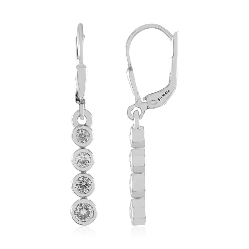 Zirkon-Silberohrringe Zirkon-Silberohrringe