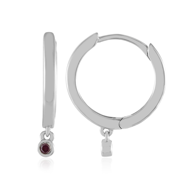 I2 Purpur-Brillant-Silberohrringe