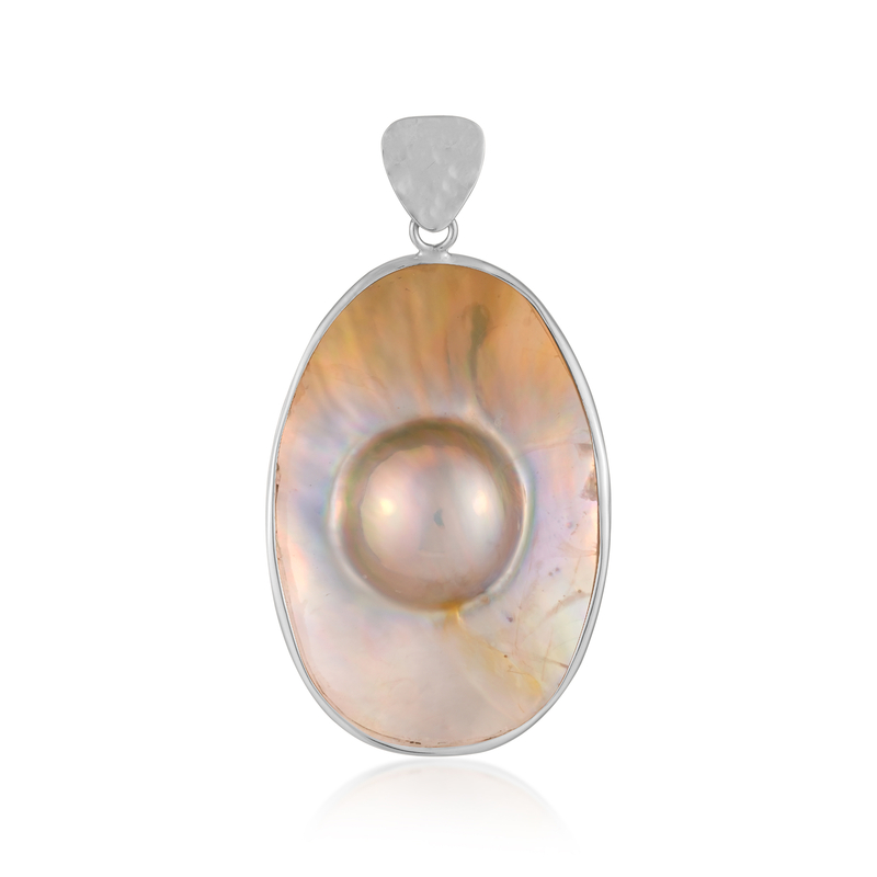 Mabe-Perlen-Silberanhänger (Bali Barong)