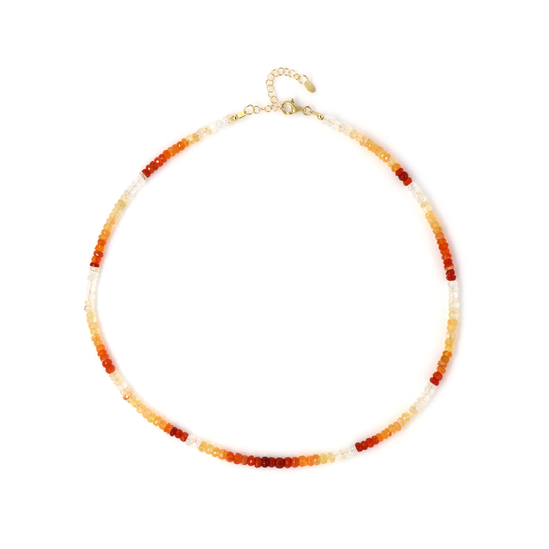Mexikanischer Feueropal-Silberhalskette