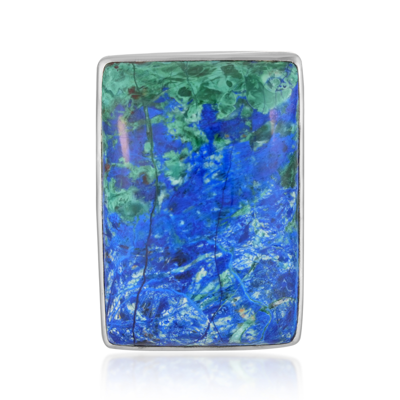 Azurit-Malachit-Silberanhänger (Bali Barong)