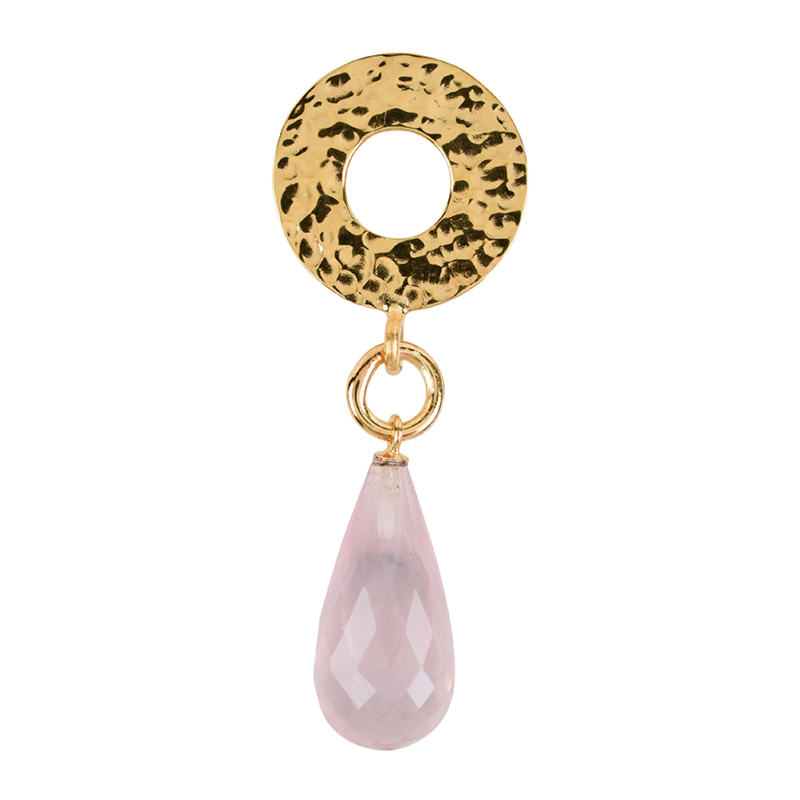 Rosenquarz-Silberanhänger